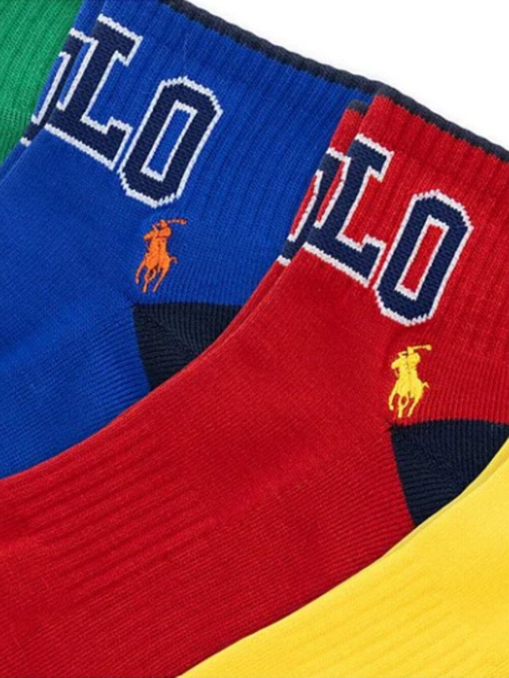 Polo Ralph Lauren Big & Tall Varsity Polo Logo Quarter Socks 6-Pack - Picture 2 of 5